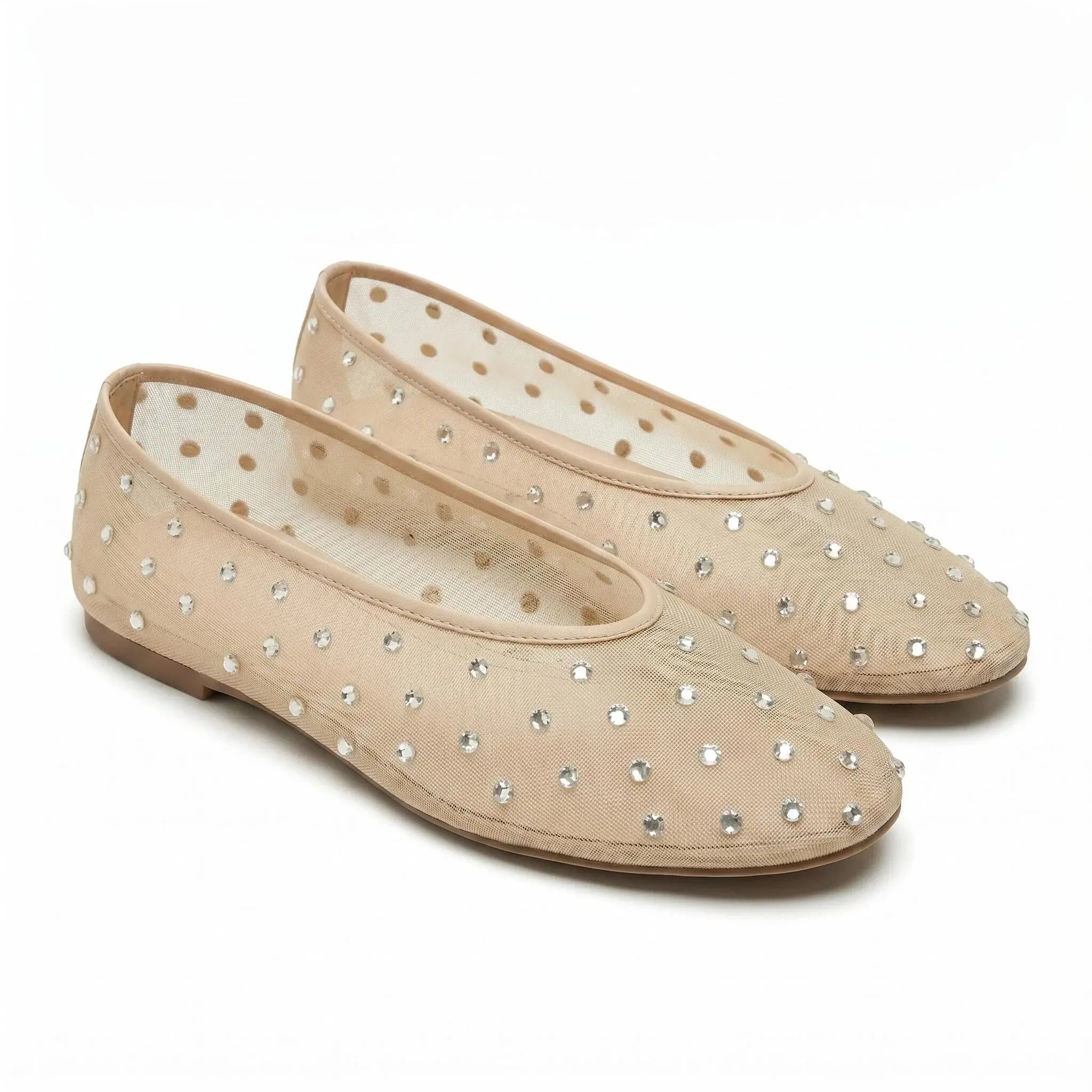 Crystal Mesh Slip-On Flats