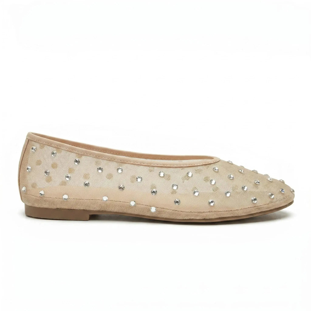 Crystal Mesh Slip-On Flats