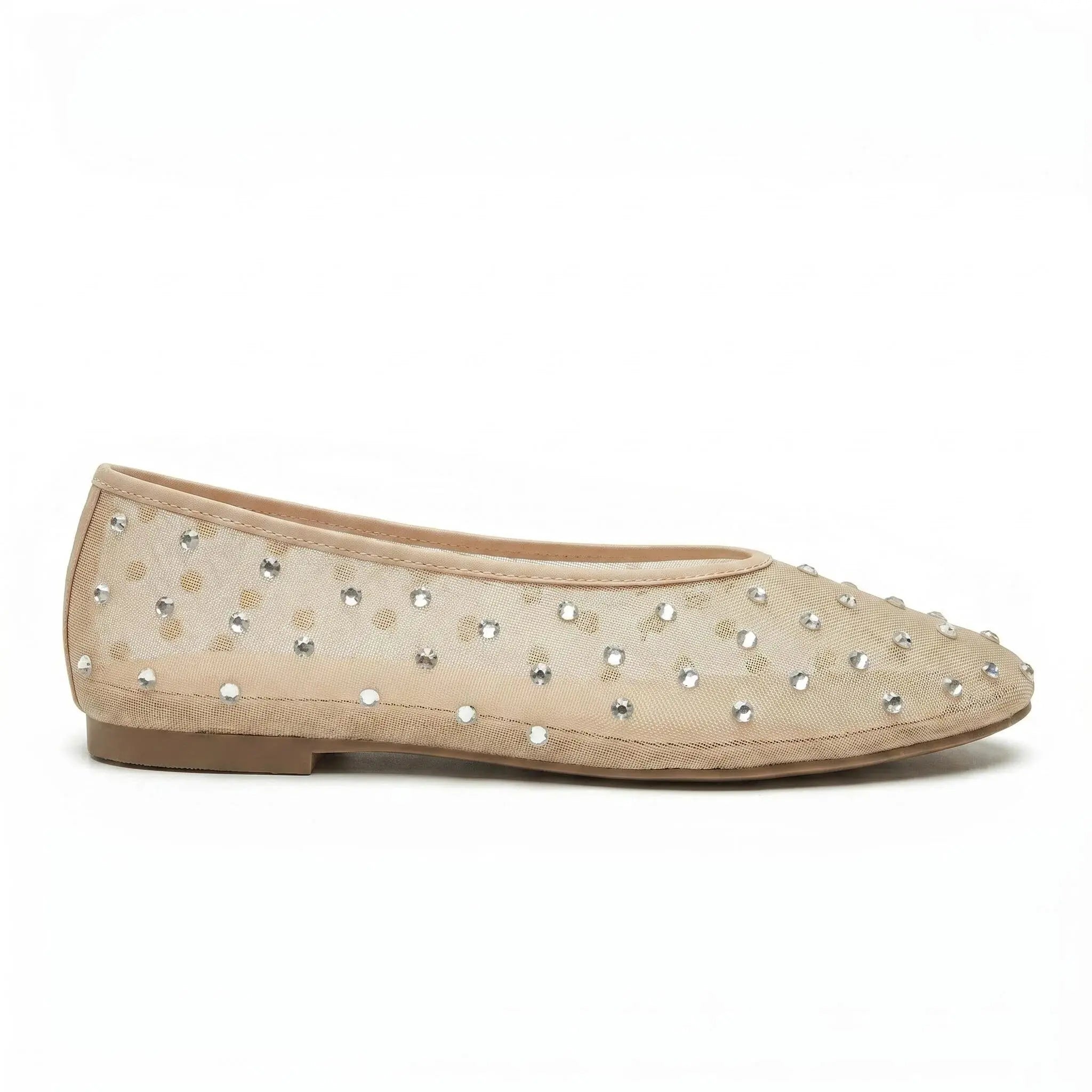 Crystal Mesh Slip-On Flats