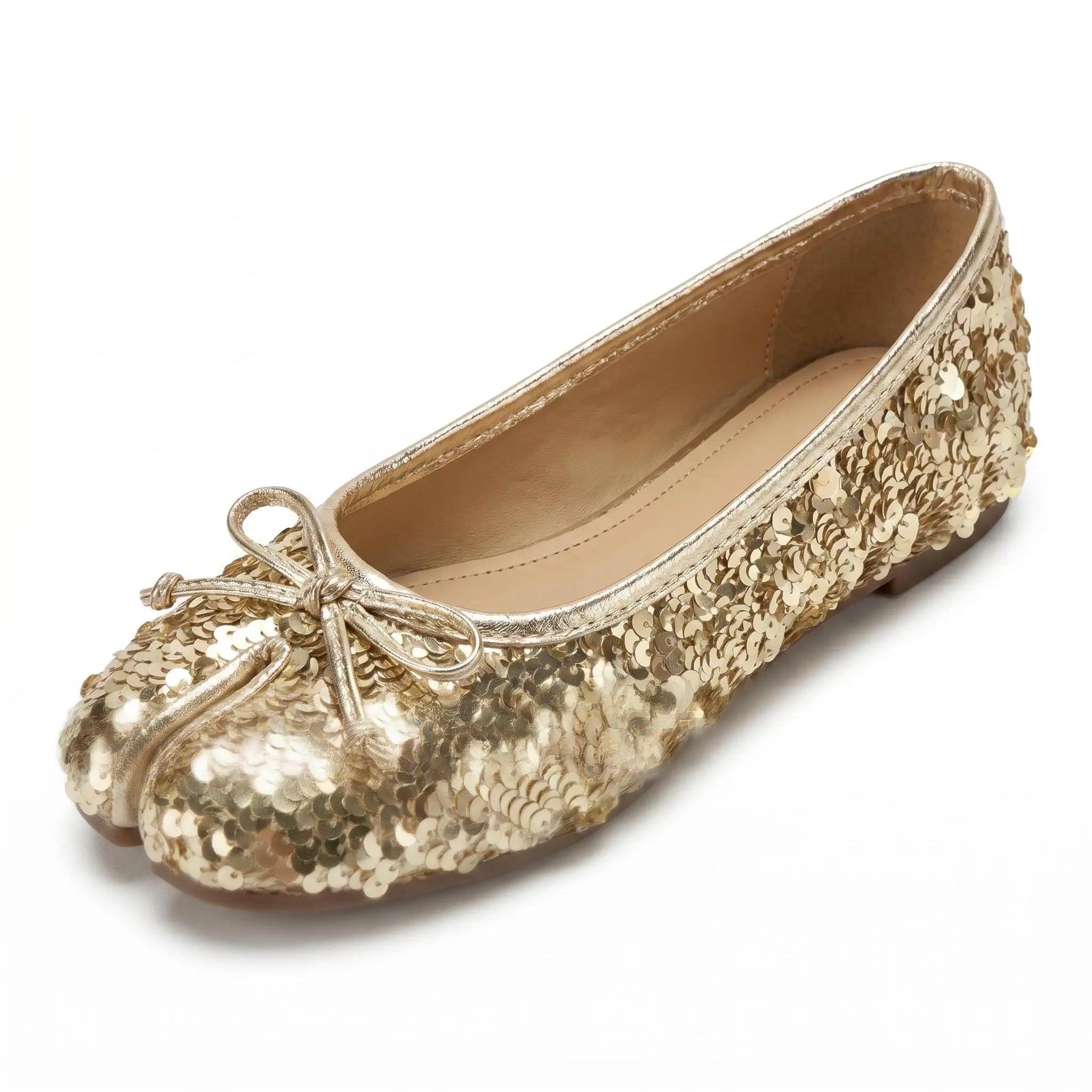 Sequin Bow Tabi Flats