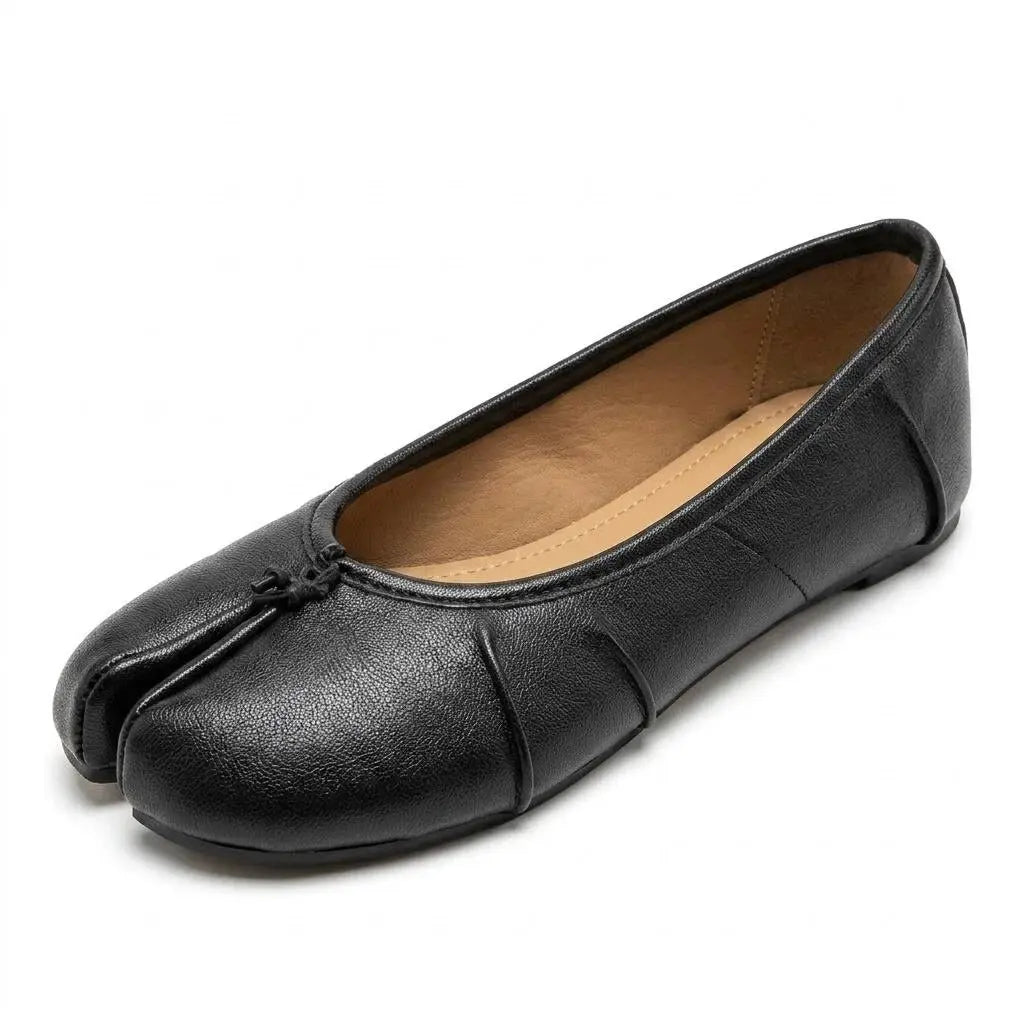 Crinkled Tabi Ballet Flats