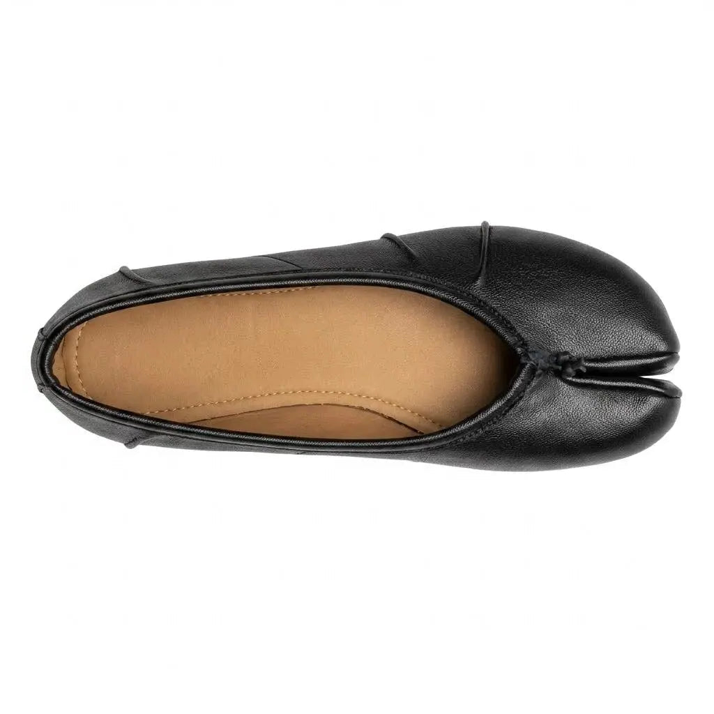 Crinkled Tabi Ballet Flats