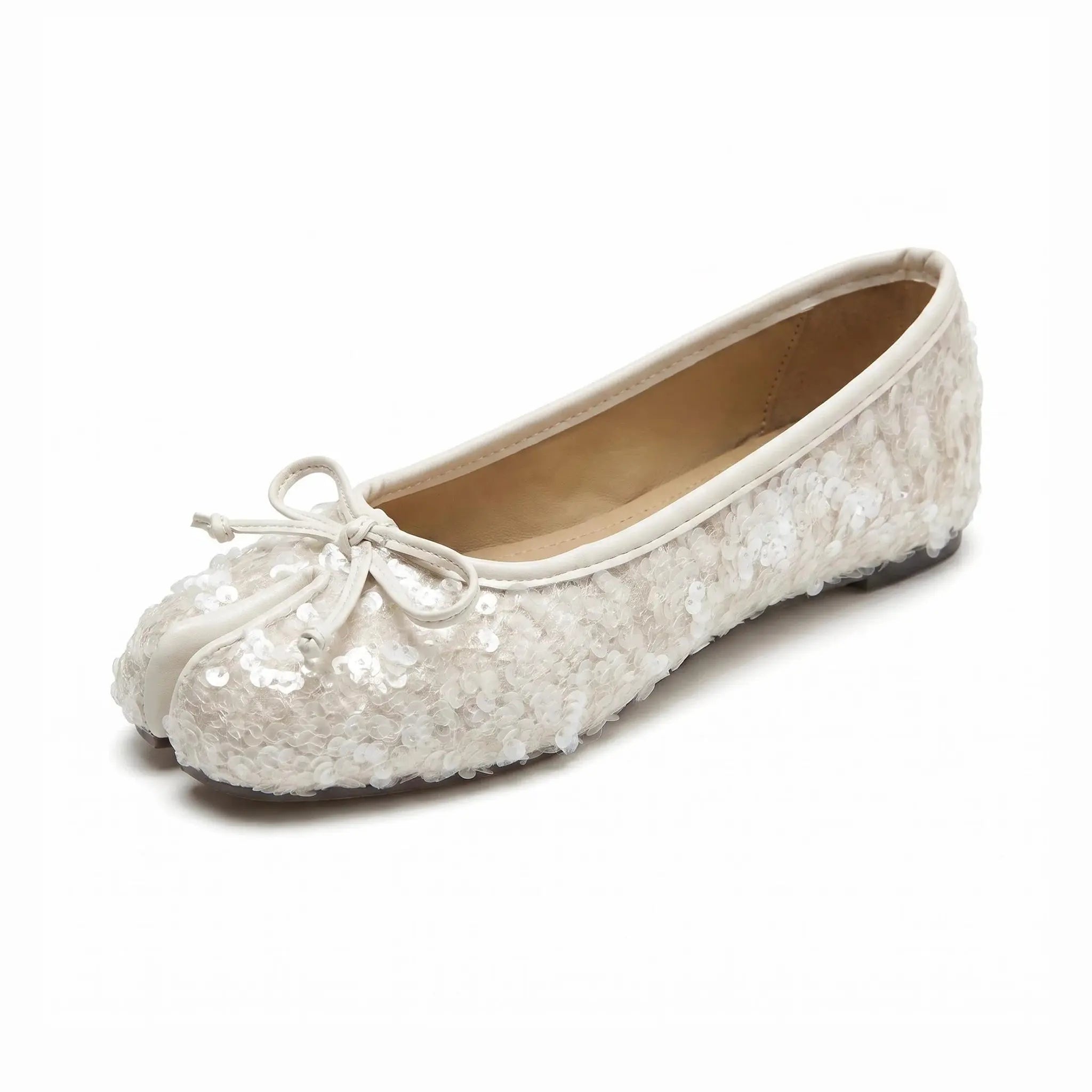 Sequin Bow Tabi Flats