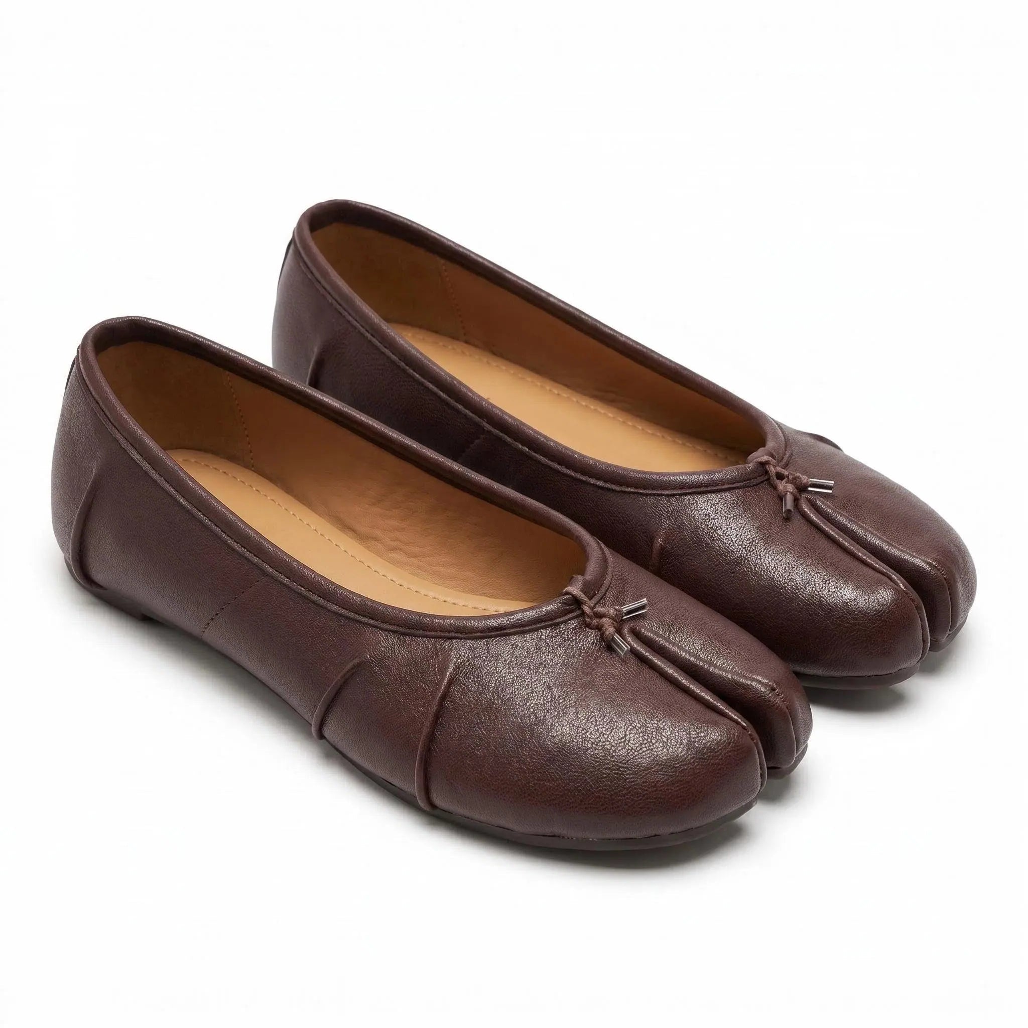 Crinkled Tabi Ballet Flats