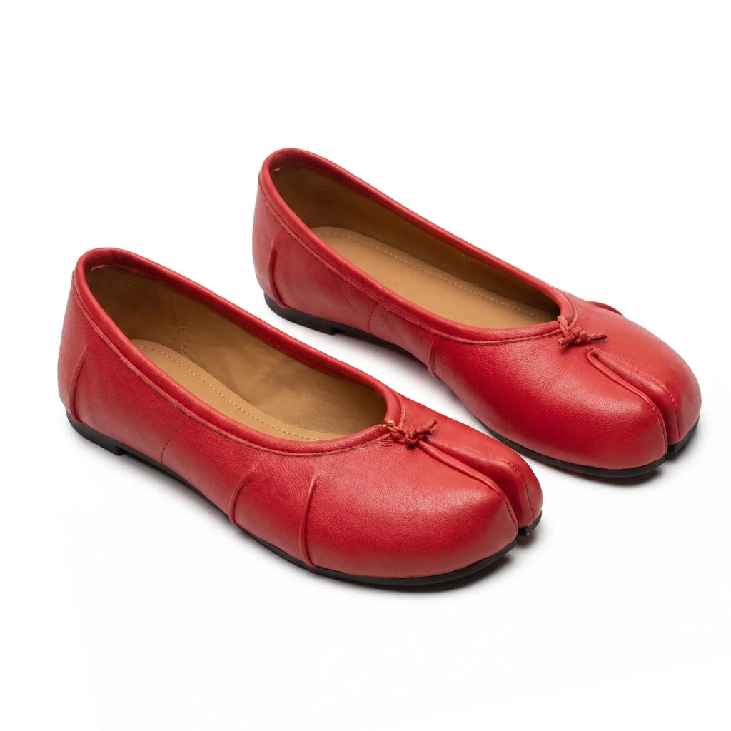 Crinkled Tabi Ballet Flats
