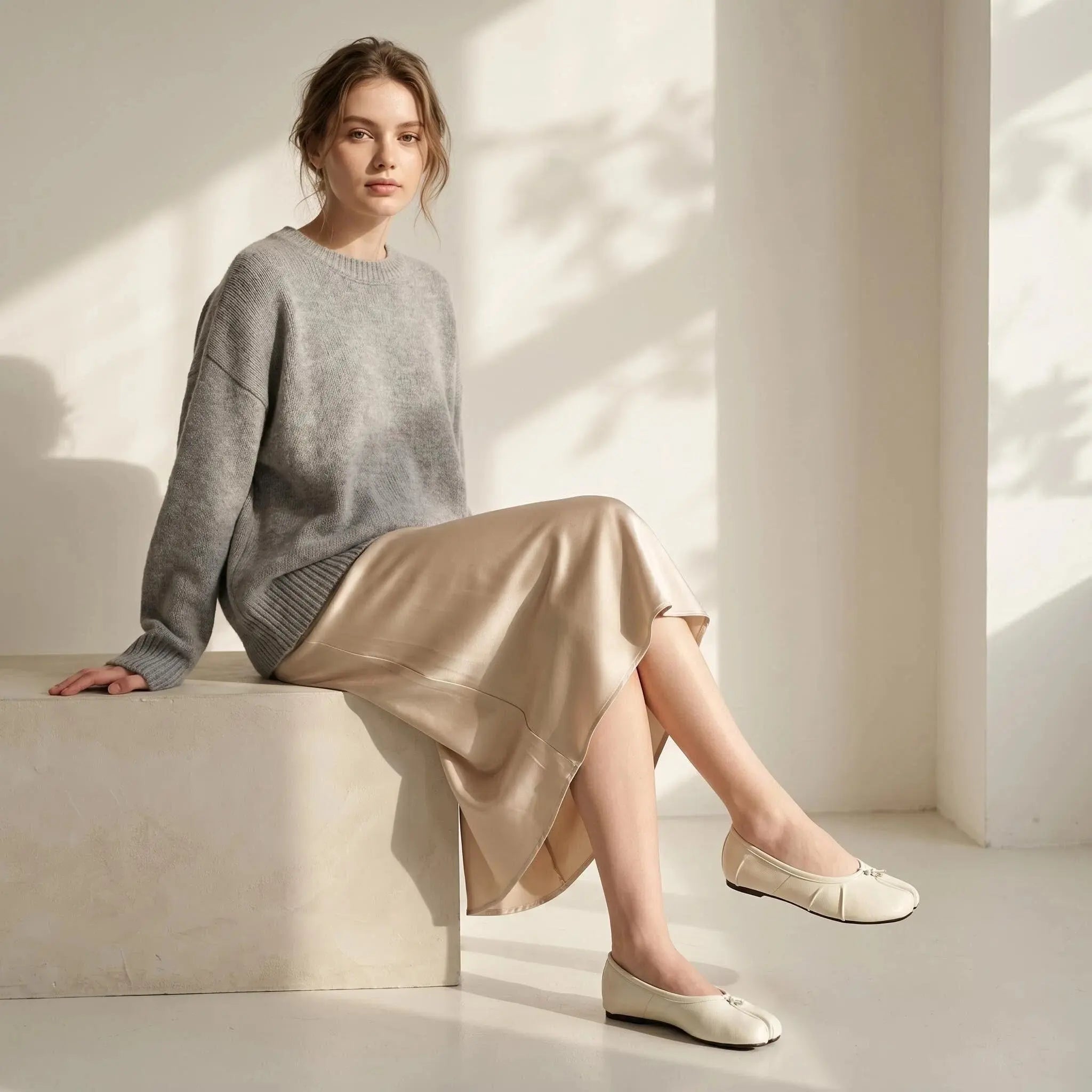 Crinkled Tabi Ballet Flats