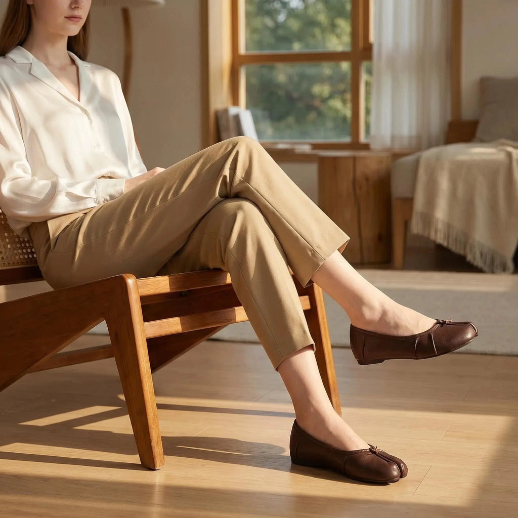 Crinkled Tabi Ballet Flats