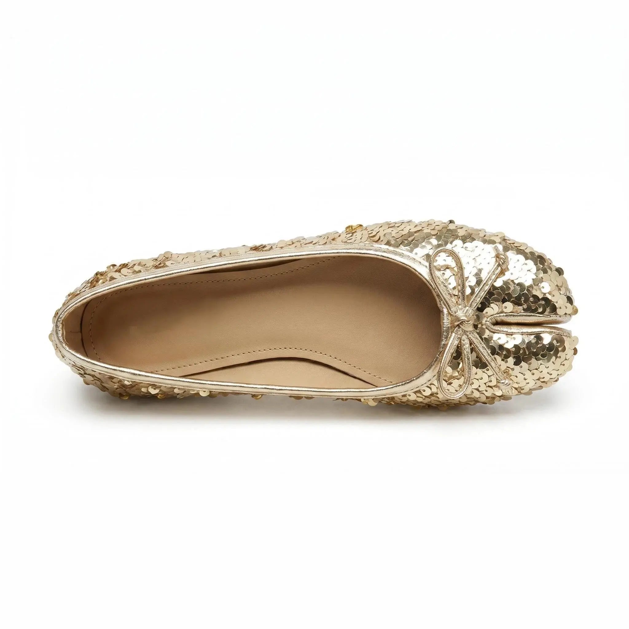 Sequin Bow Tabi Flats