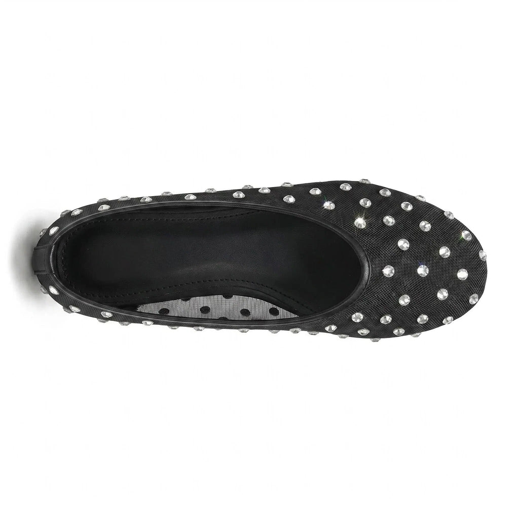 Crystal Mesh Slip-On Flats