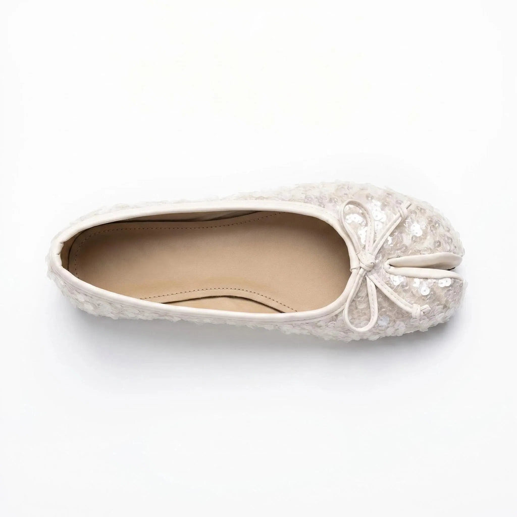 Sequin Bow Tabi Flats