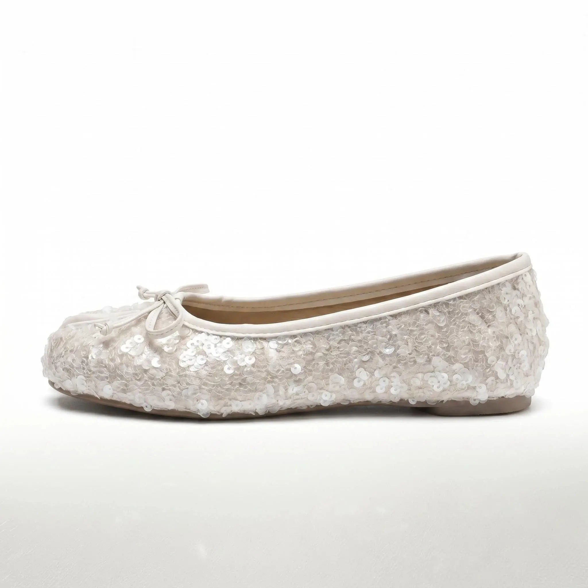 Sequin Bow Tabi Flats