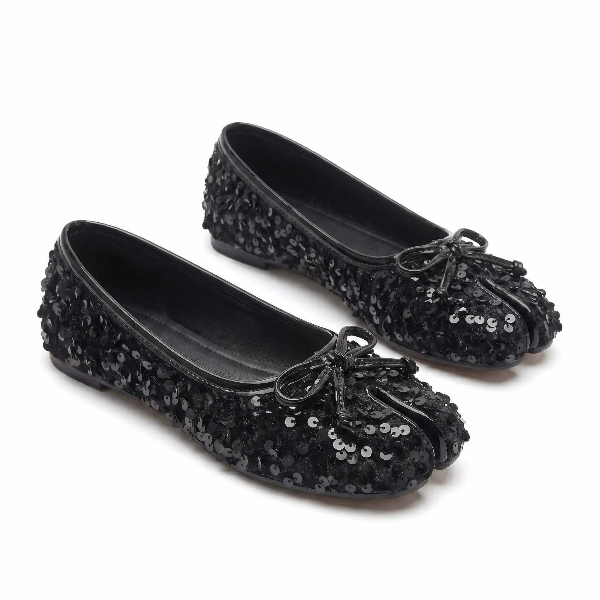 Sequin Bow Tabi Flats