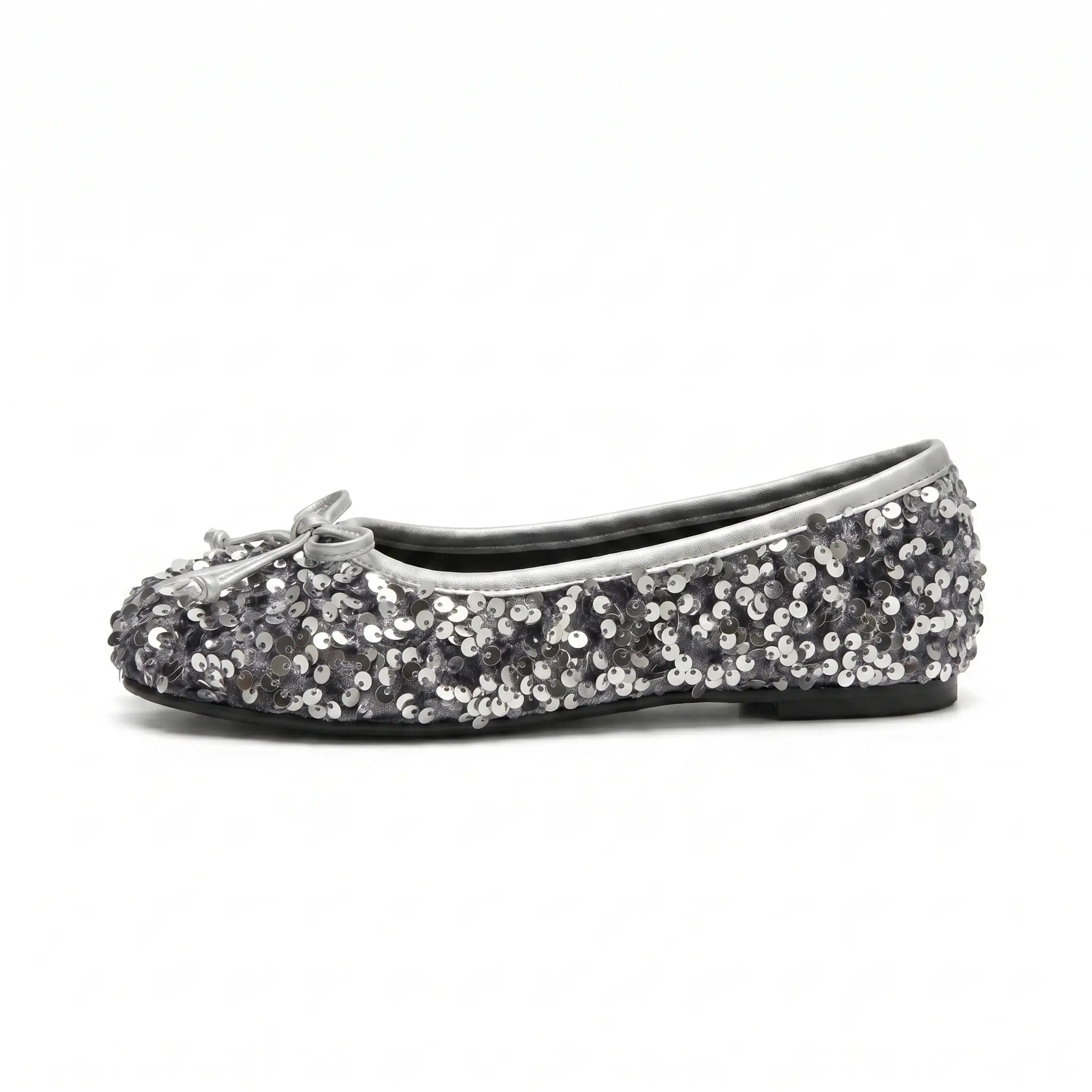 Sequin Bow Tabi Flats