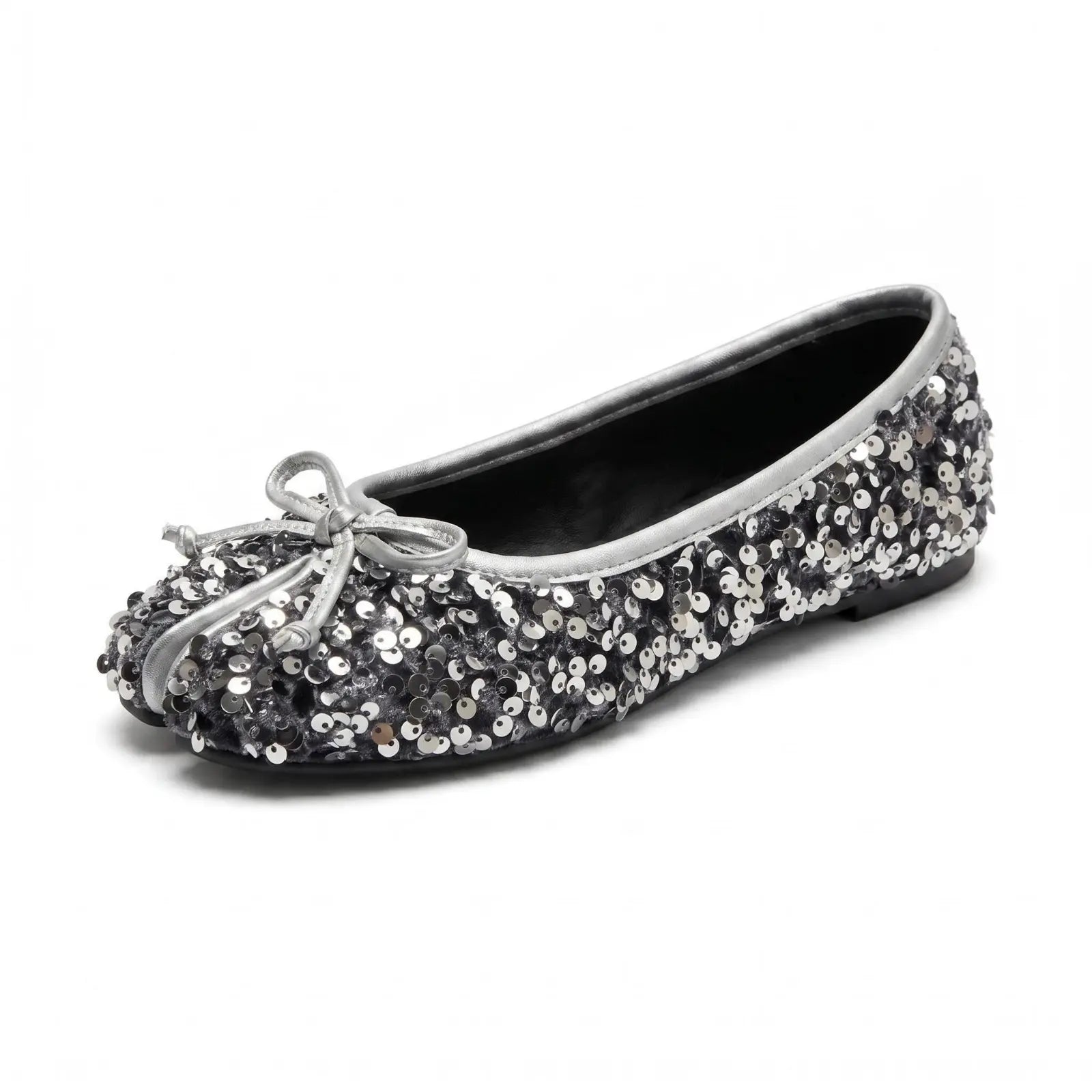 Sequin Bow Tabi Flats