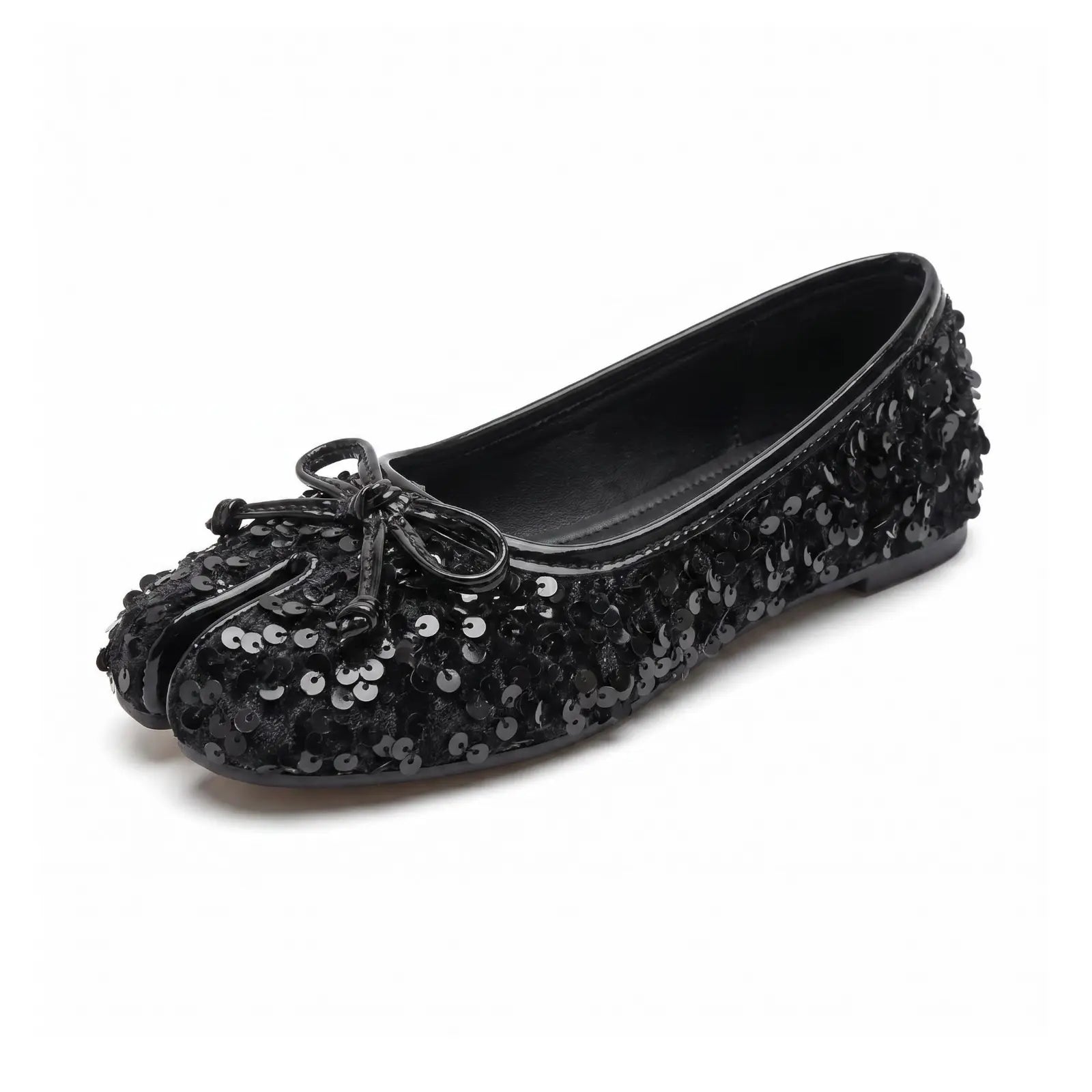 Sequin Bow Tabi Flats
