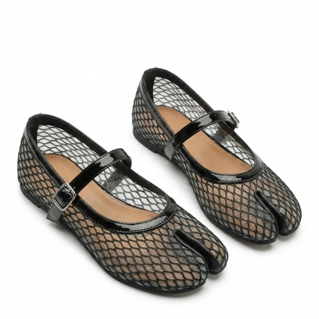 Mesh Tabi Mary Janes Flats