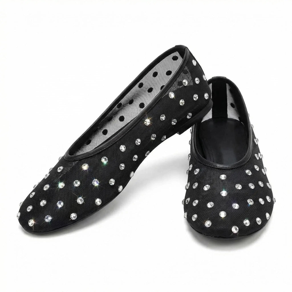 Crystal Mesh Slip-On Flats