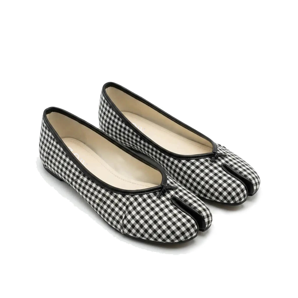 Plaid Tabi Ballet Flats